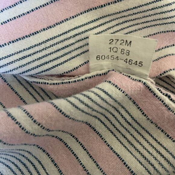 80’s Vintage Levi's Diamond Label Striped Casual Short Sleeve Button Down Shirt - Picture 4 of 8